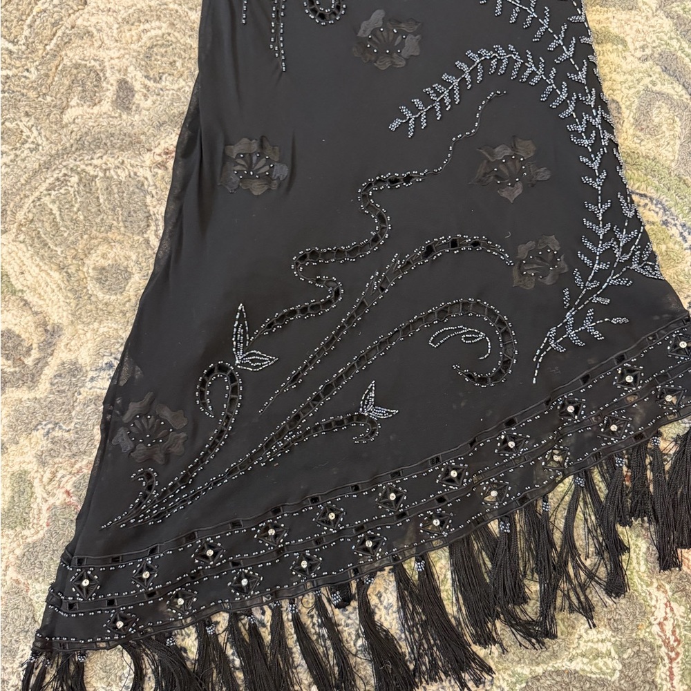 Sue Wong Nocturne 100% Silk Beaded Black Cocktail Dress Black 4 Small XS - Picture 6 of 15